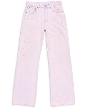 Acne Studios 2021F Mid Rise Wide Leg Jeans - Pink