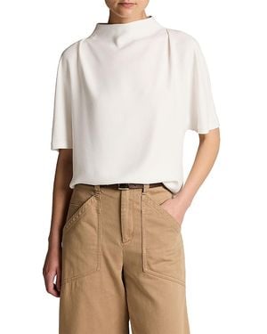 Vince Draped Funnel Neck Top - White