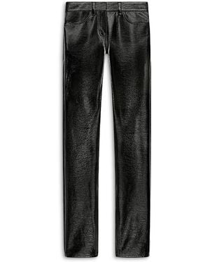 Courreges Vinyl Cotton Blend Straight Pants - Black