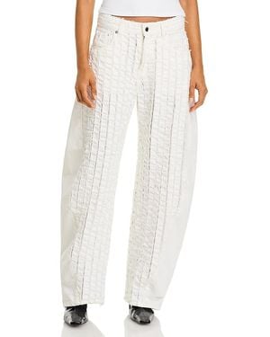 Haikure Clyde Double Bull Stripe High Rise Jeans - White