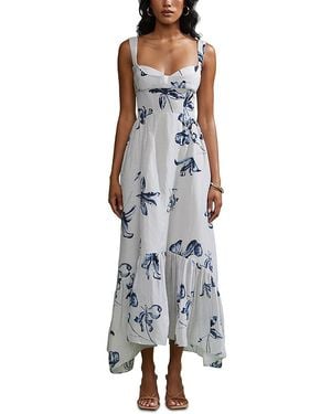 AMUR Evris Ruffle Hem Dress - Blue