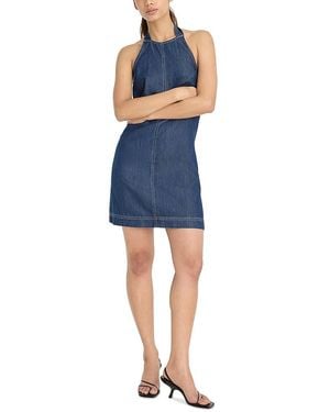 GOOD AMERICAN Denim Halter Shift Dress - Blue