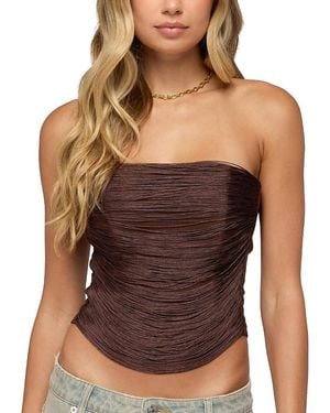 Edikted Raddix Fringed Strapless Corset - Brown
