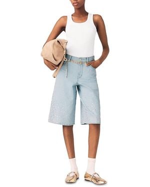 Maje Ipyros Rhinestone Bermuda Shorts - Blue