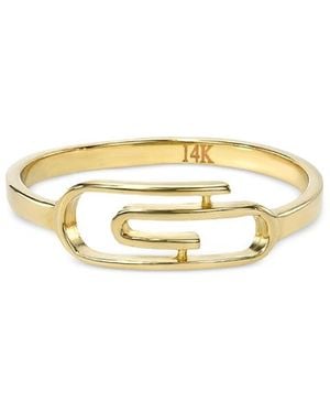 Zoe Lev 14K Paperclip Ring - White