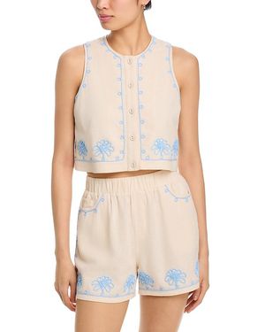 Blank NYC Embroidered Top - White