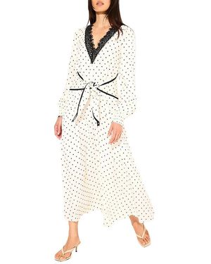 Mint Velvet Polka Dot Tie Maxi Dress - Natural