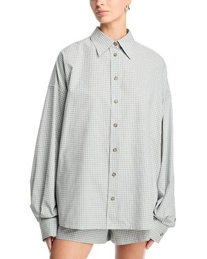Brandon Maxwell Harvey Boyfriend Shirt - Gray