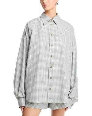 Brandon Maxwell Harvey Boyfriend Shirt - Gray