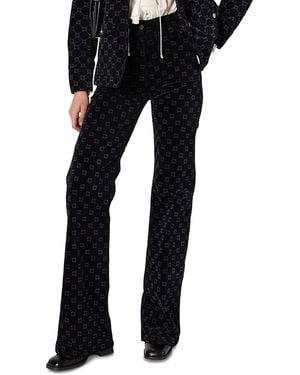 Gerard Darel Anna Monogrammed Flared Jeans - Black