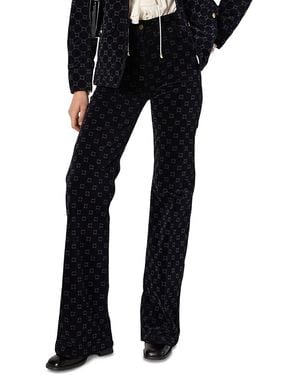 Gerard Darel Anna Monogrammed Flared Jeans - Black