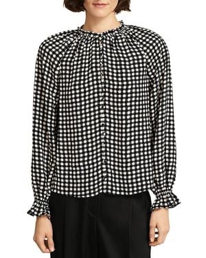 Hobbs Hewlett Ruffled Cuff Blouse - Black