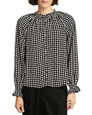 Hobbs Hewlett Ruffled Cuff Blouse - Black