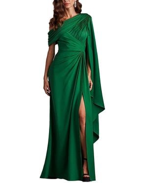 Tadashi Shoji Ember Cape Sleeve Gown - Green