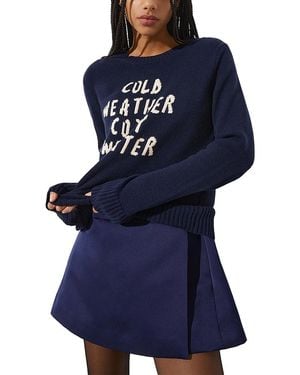 MAX&Co. Wool Cashmere Cold Weather Cozy Sweater - Blue