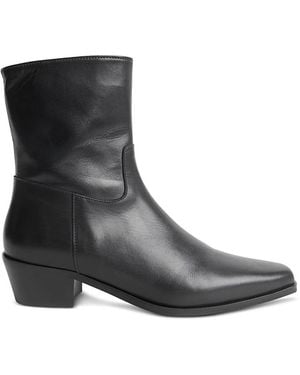 Whistles Western Leather Ankle Boots - Black