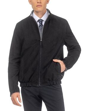 Gorski Nubuck Jacket Reversible To Cashmere & Wool Crafted From Loro Piana - Black