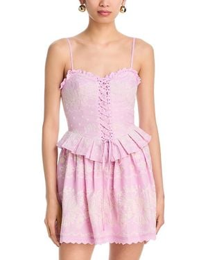 Aqua X Agua Bendita Lace Up Mini Dress - Pink