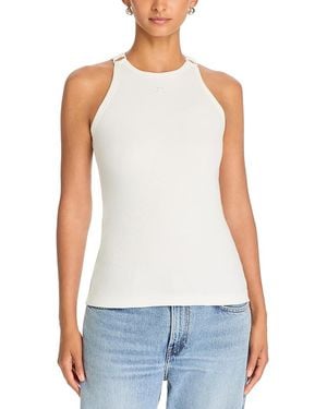 Courreges Buckle 90S Rib Tank Top - White