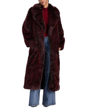 Alice + Olivia Marvin Faux Fur Coat - Red