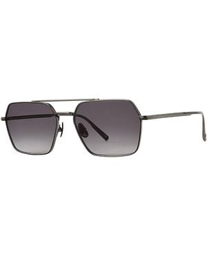 Garrett Leight Alta Rectangular Sunglasses, 57Mm - Metallic