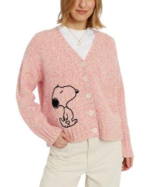 Chinti & Parker Merino Snoopy Marl Cardigan - Pink