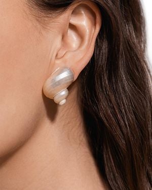Jennifer Behr Luca Shell Stud Earrings - Brown