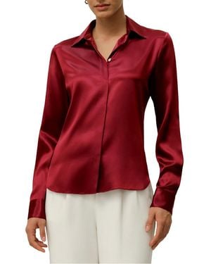 LILYSILK Elegant Silhouette Silk Shirt - Red