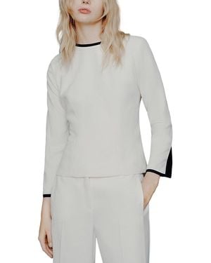 Marella Low Back Bow Detail Top - Gray