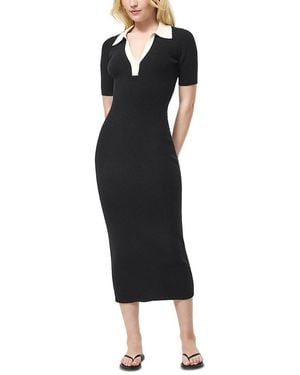 French Connection Cosysoft V Neck Collared Midi Dress - Black