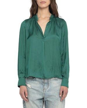 Zadig & Voltaire Tink Satin Blouse - Green