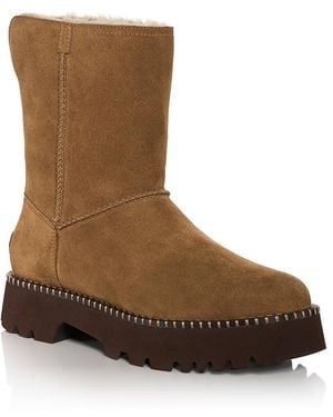 UGG Uptowner Shearling Lined Short Boots - Brown