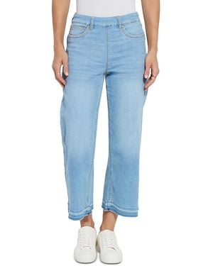 Lyssé Frances High Rise Cropped Wide Leg Jeans - Blue