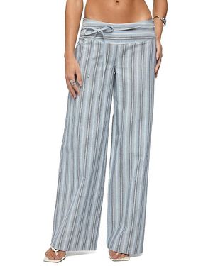 Edikted Chera Striped Wide Leg Pants - Blue