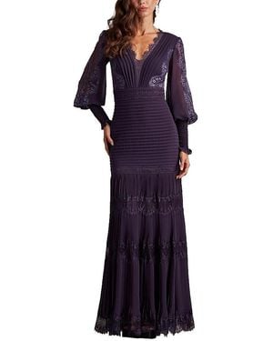 Tadashi Shoji Nyssa Slate Bishop Sleeve Gown - Purple