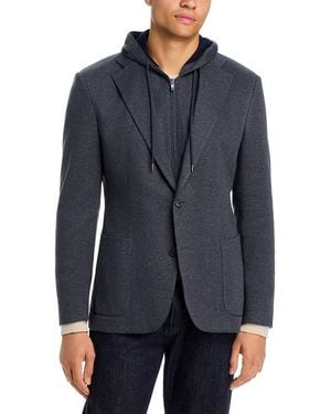 Vince Removable Bib Hooded Jersey Sport Coat - Blue
