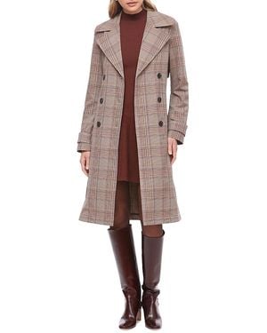 Bagatelle Plaid City Trench Coat - Multicolor