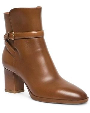 Santoni Leather Mid-Heel Ankle Boot - Brown