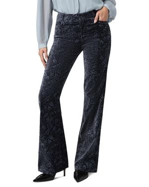 PAIGE Leenah Stretch Velvet Wide Leg Pants - Blue