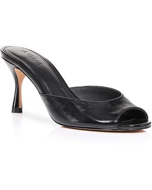 Aqua Shil Leather Sandals - Black