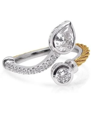 Alor Day Diamonds Teardrop & Round Bypass Ring, 0.98Ct Lab Grown Diamonds - White