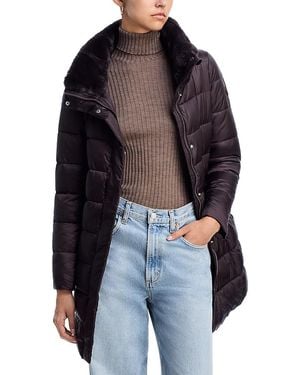 Save The Duck Dalea Faux Fur Trim Puffer Coat - Black