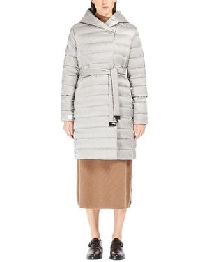 Max Mara Novef Water Repellent Reversible Down Coat - Gray