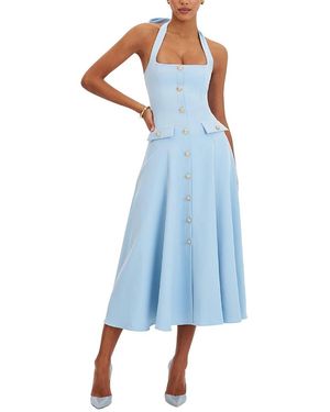 Miss Circle Gillian Halter A-Line Midi Dress - Blue