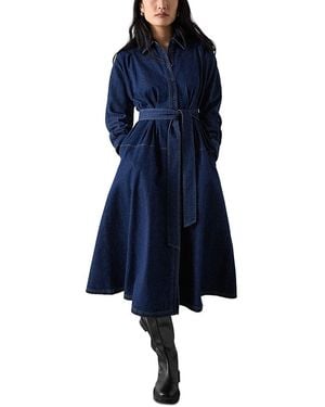 Whistles Cotton Denim Midi Shirtdress - Blue