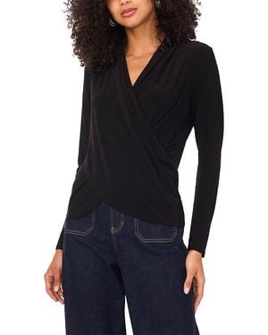 Vince Camuto Long Sleeve Wrap Top - Blue