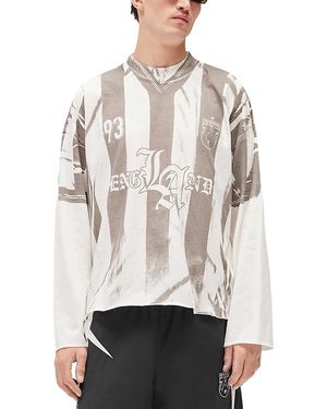 Represent Printed Long Sleeve Football Tee - White