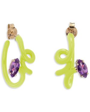 Bea Bongiasca 9K & Sterling You'Re So Vine Amethyst Hoop Earrings - Multicolor