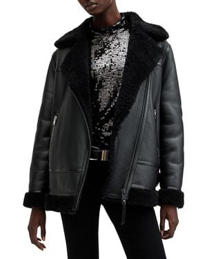 AllSaints Sola Shearling Jacket - Black