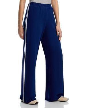 Aqua Simone Side Stripe Wide Leg Sweatpants - Blue